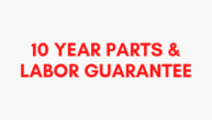 10 year parts and labor guarantee graphic