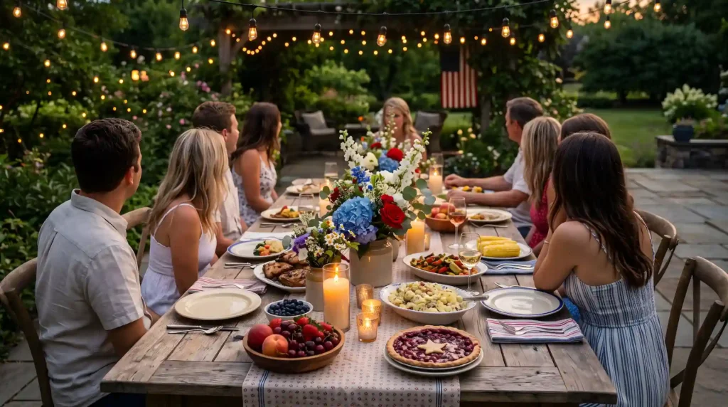 guests visiting in summer for a cookout